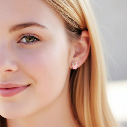 Pink Unicorn Stud Earrings