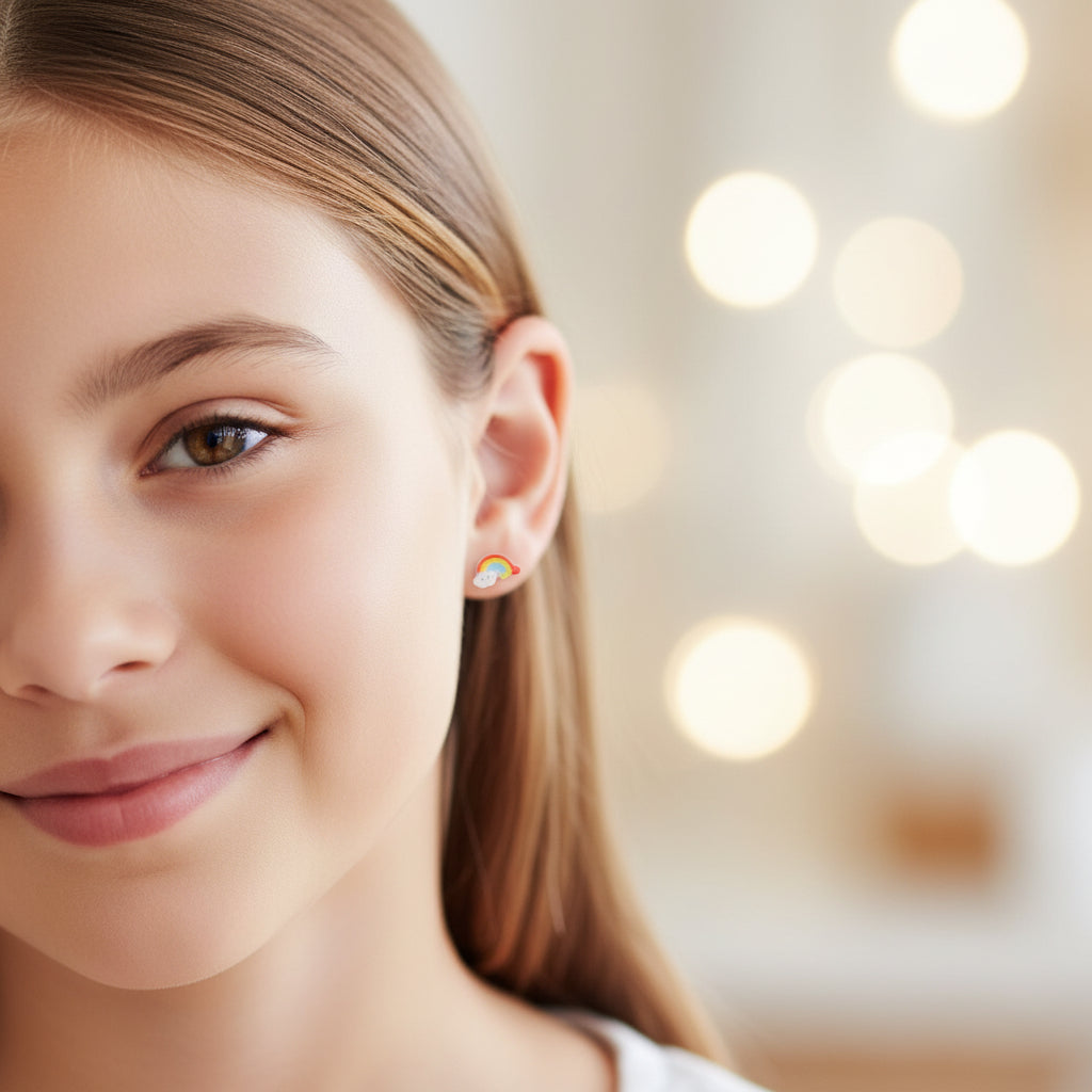 Dainty Rainbow Stud Earrings
