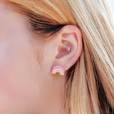 Rainbow Stud Earrings, 15mm