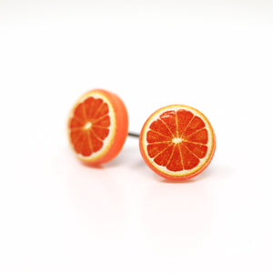 Orange Slice Stud Earrings, 10mm