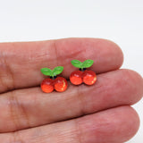 Cherry Stud Earrings, 10mm