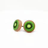 Kiwi Slice Stud Earrings, 10mm