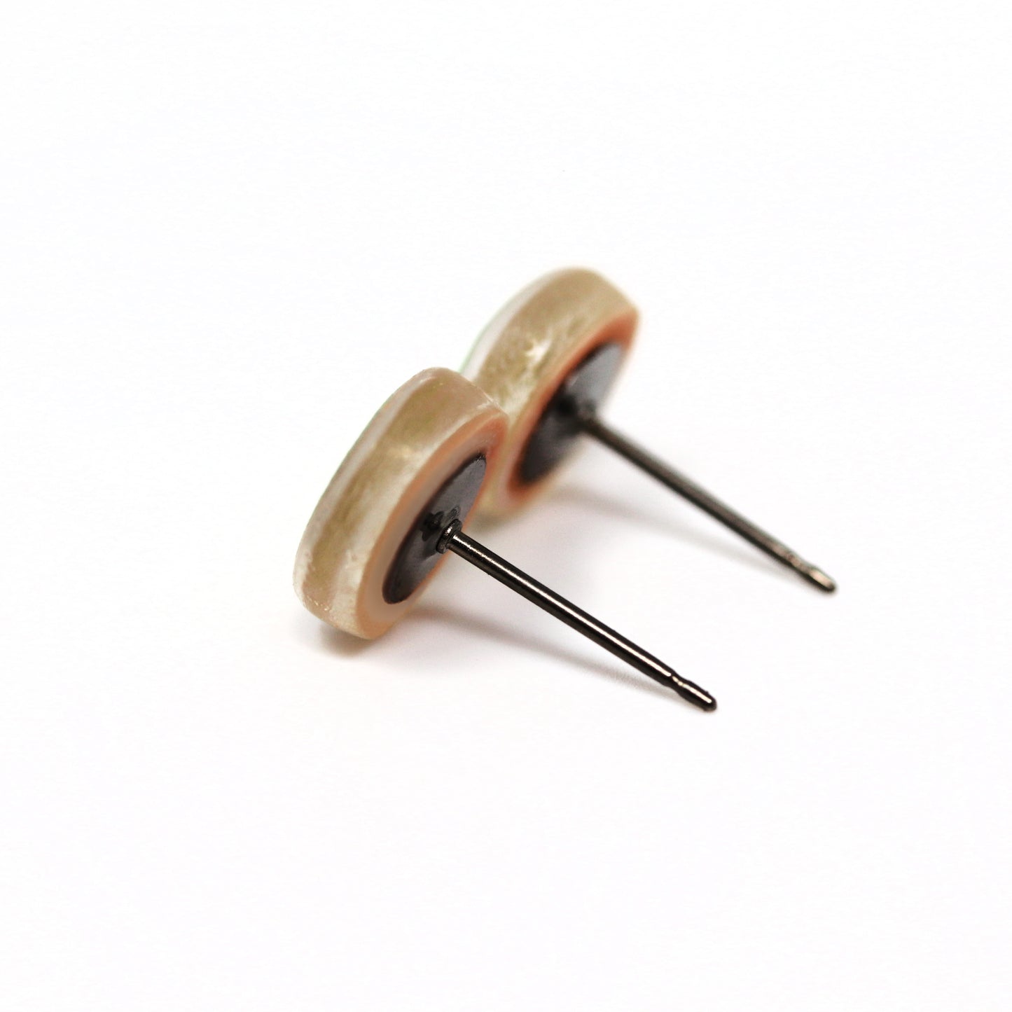 kiwi earrings on titanium posts