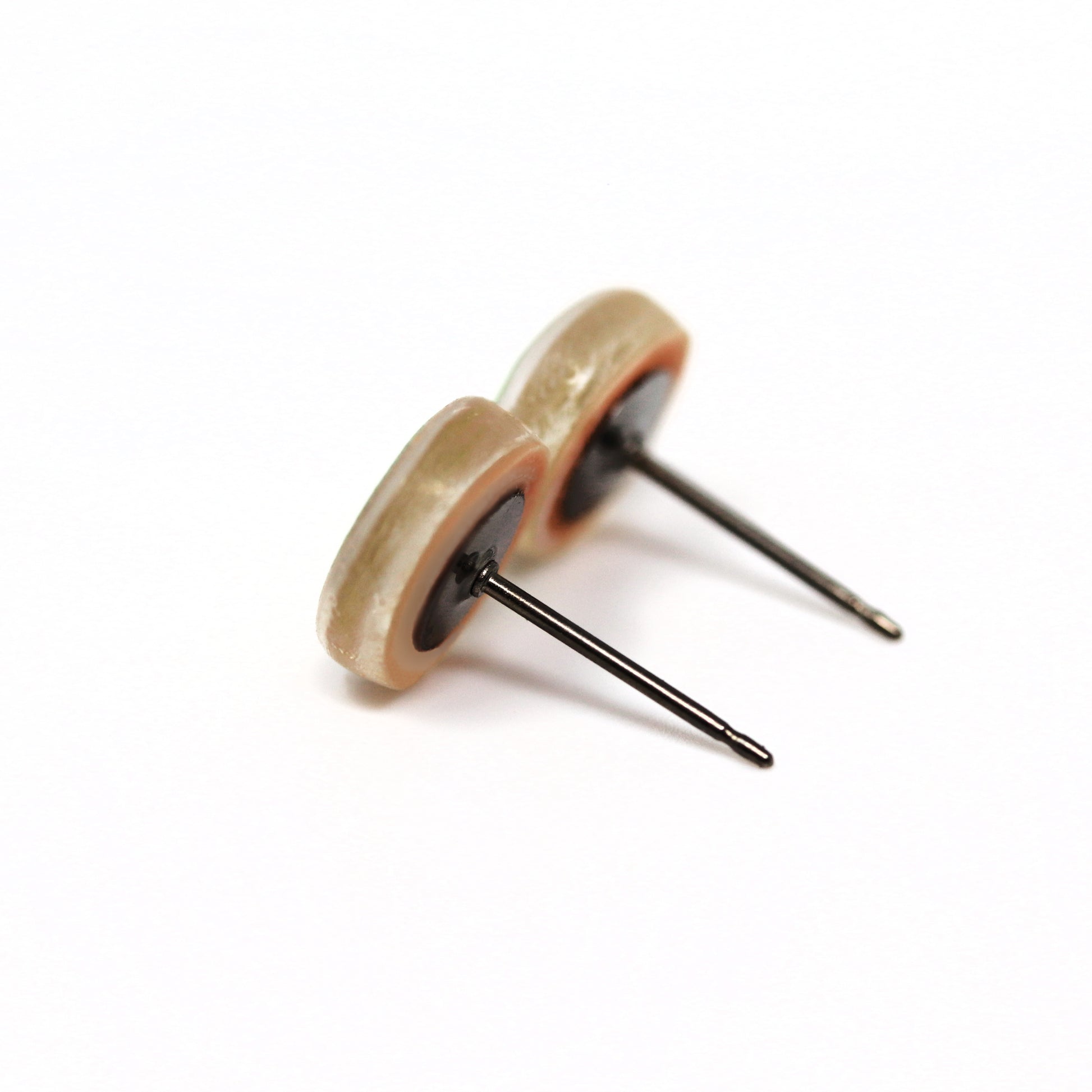 kiwi earrings on titanium posts