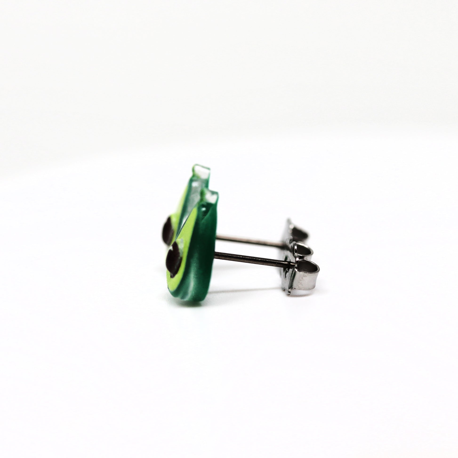 titanium post avocado earrings
