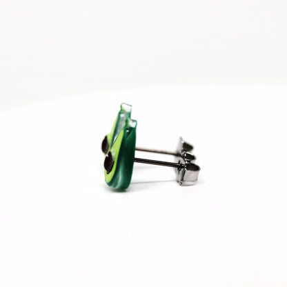 titanium post avocado earrings