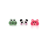 Tiny Animal (Frog, Panda, Bear) Stud Earrings, 7mm