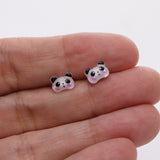 Tiny Animal (Frog, Panda, Bear) Stud Earrings, 7mm