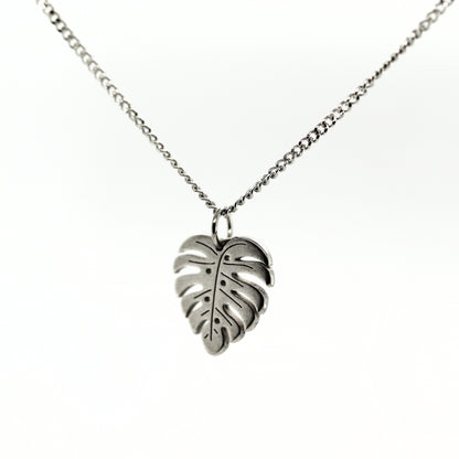 Collier Feuille Monstera en Acier Inoxydable Plaqué Or 18K PVD 