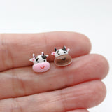 Boucles d'oreilles coccinelle avec tige en plastique ou clip invisible en métal, 9 mm