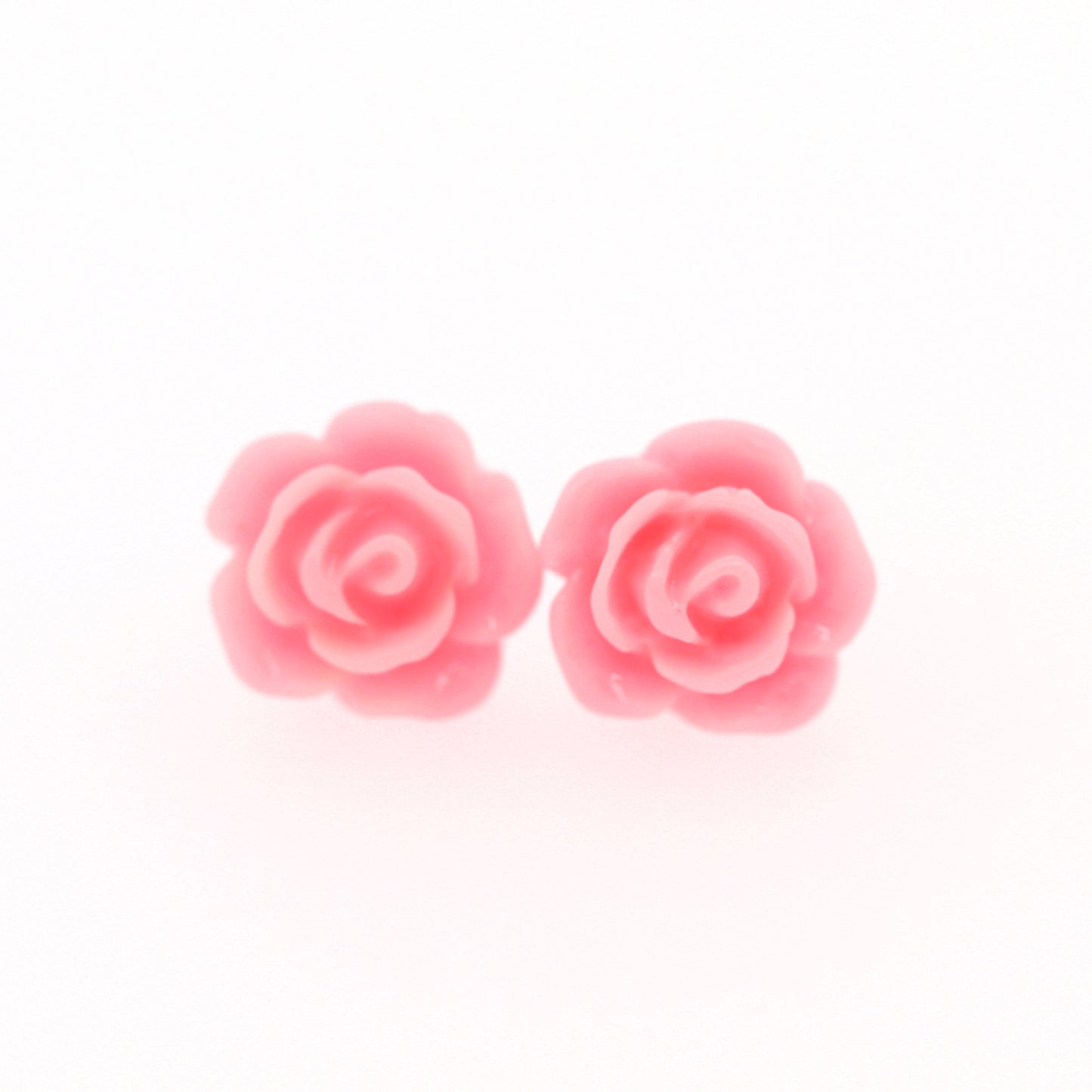 Rose Flower Earrings, 10mm