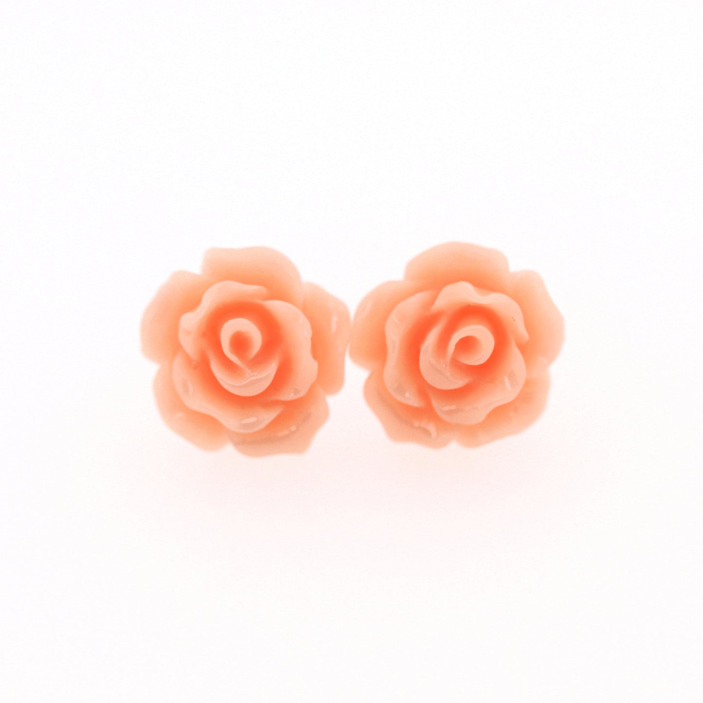 Rose Flower Earrings, 10mm