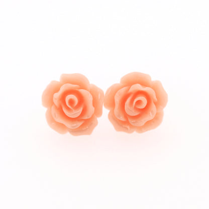 Rose Flower Earrings, 10mm
