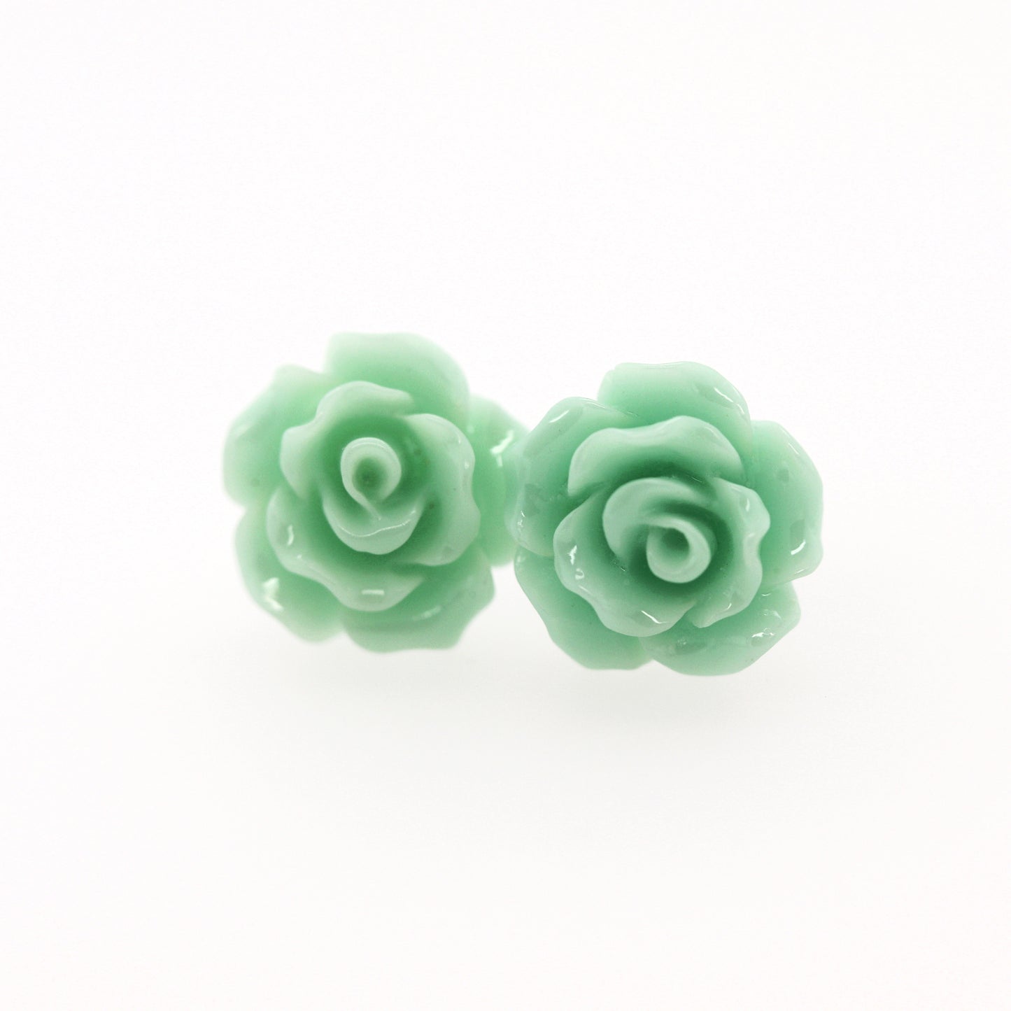 Rose Flower Earrings, 10mm