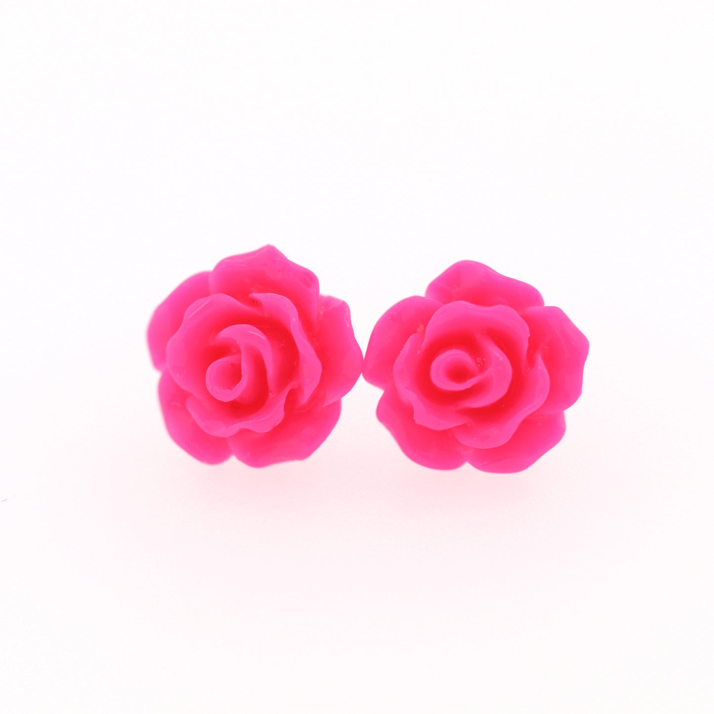 Rose Flower Earrings, 10mm