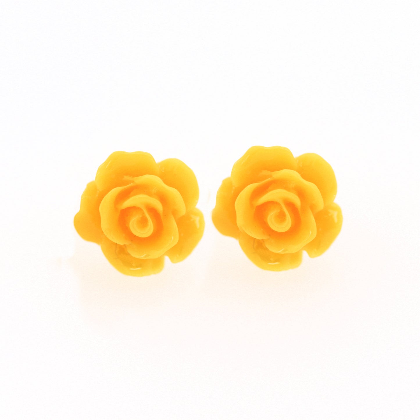 Rose Flower Earrings, 10mm