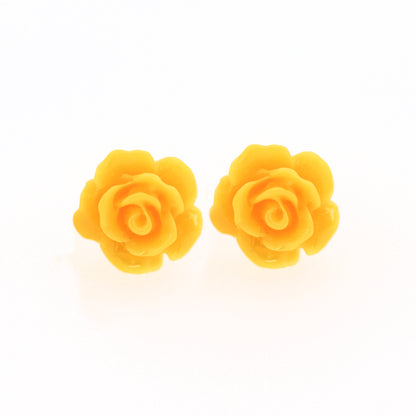 Rose Flower Earrings, 10mm