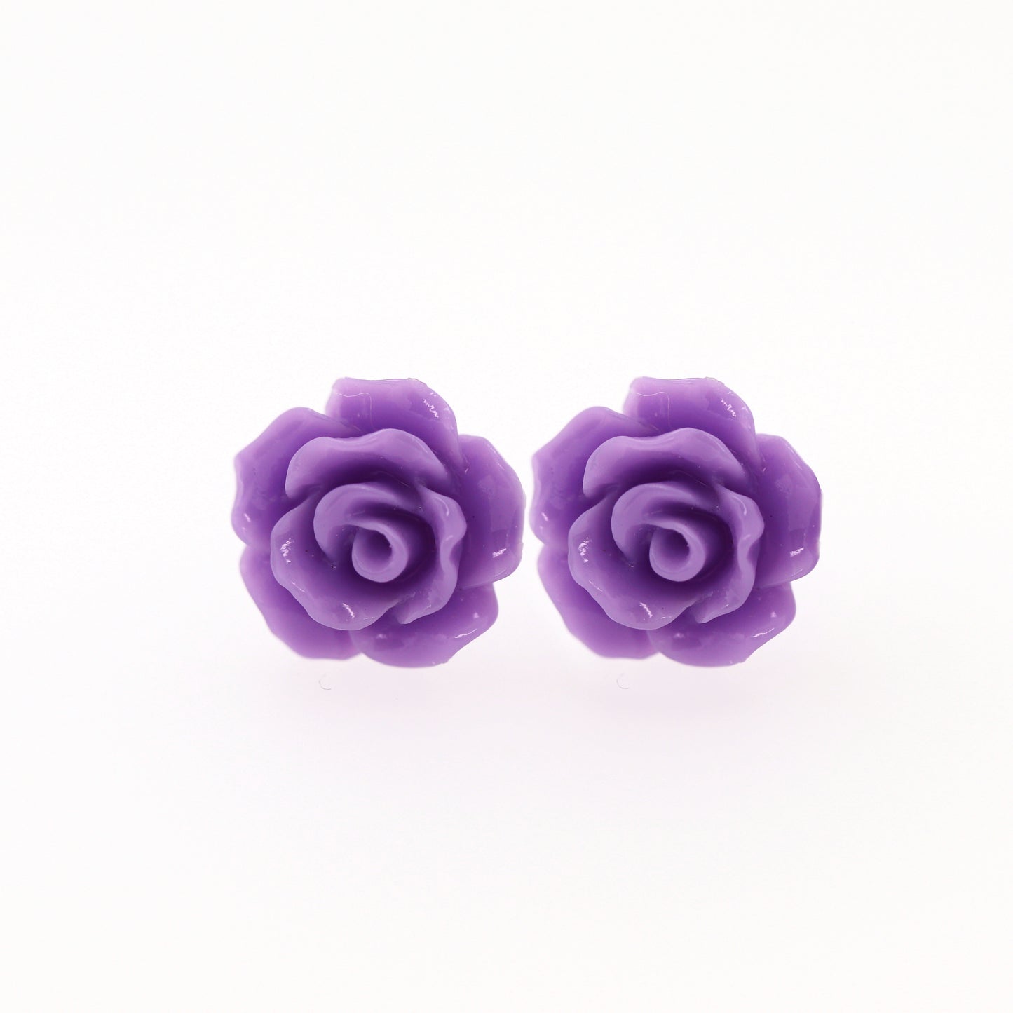 Rose Flower Earrings, 10mm