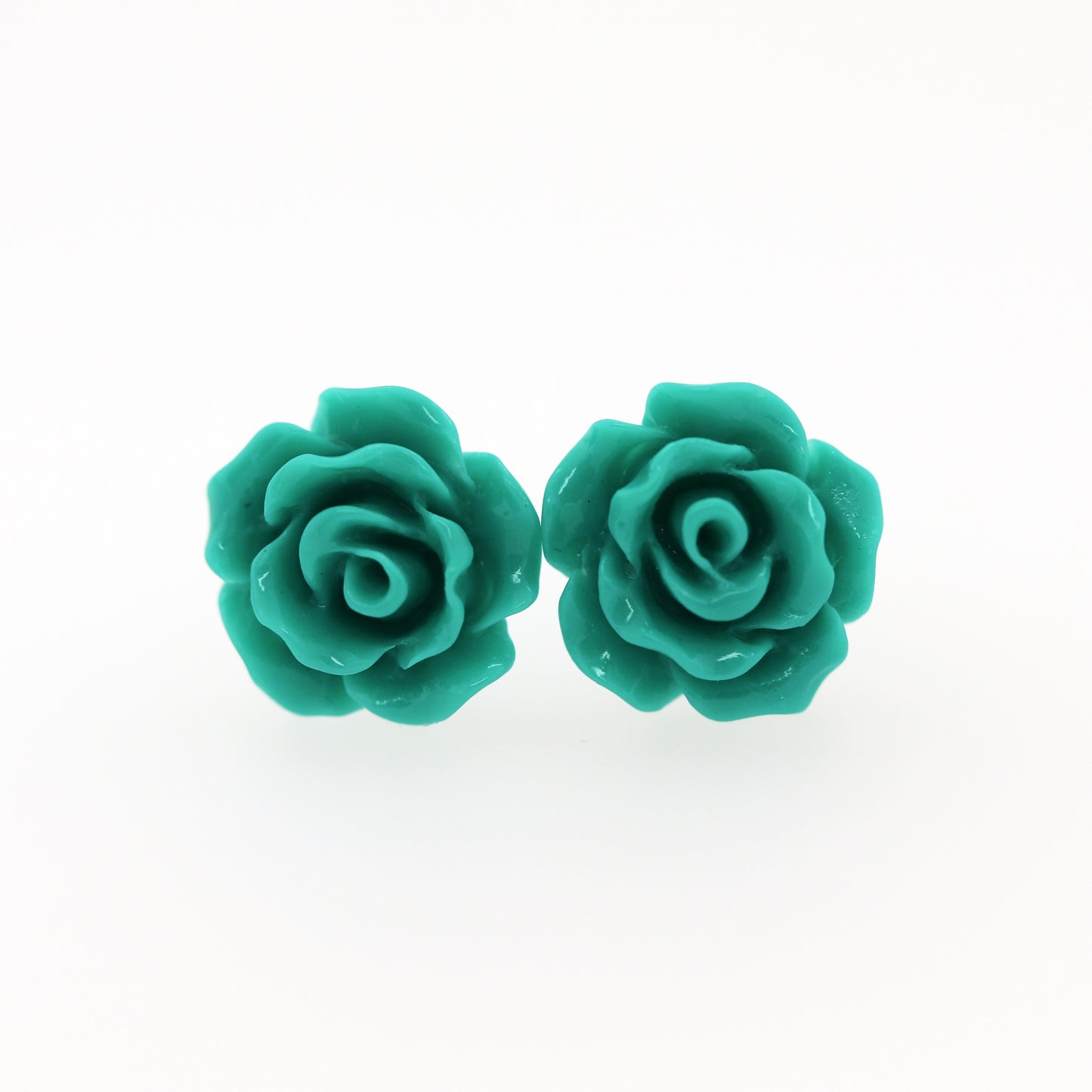 Rose Flower Earrings, 10mm