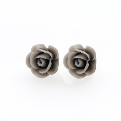 Rose Flower Earrings, 10mm