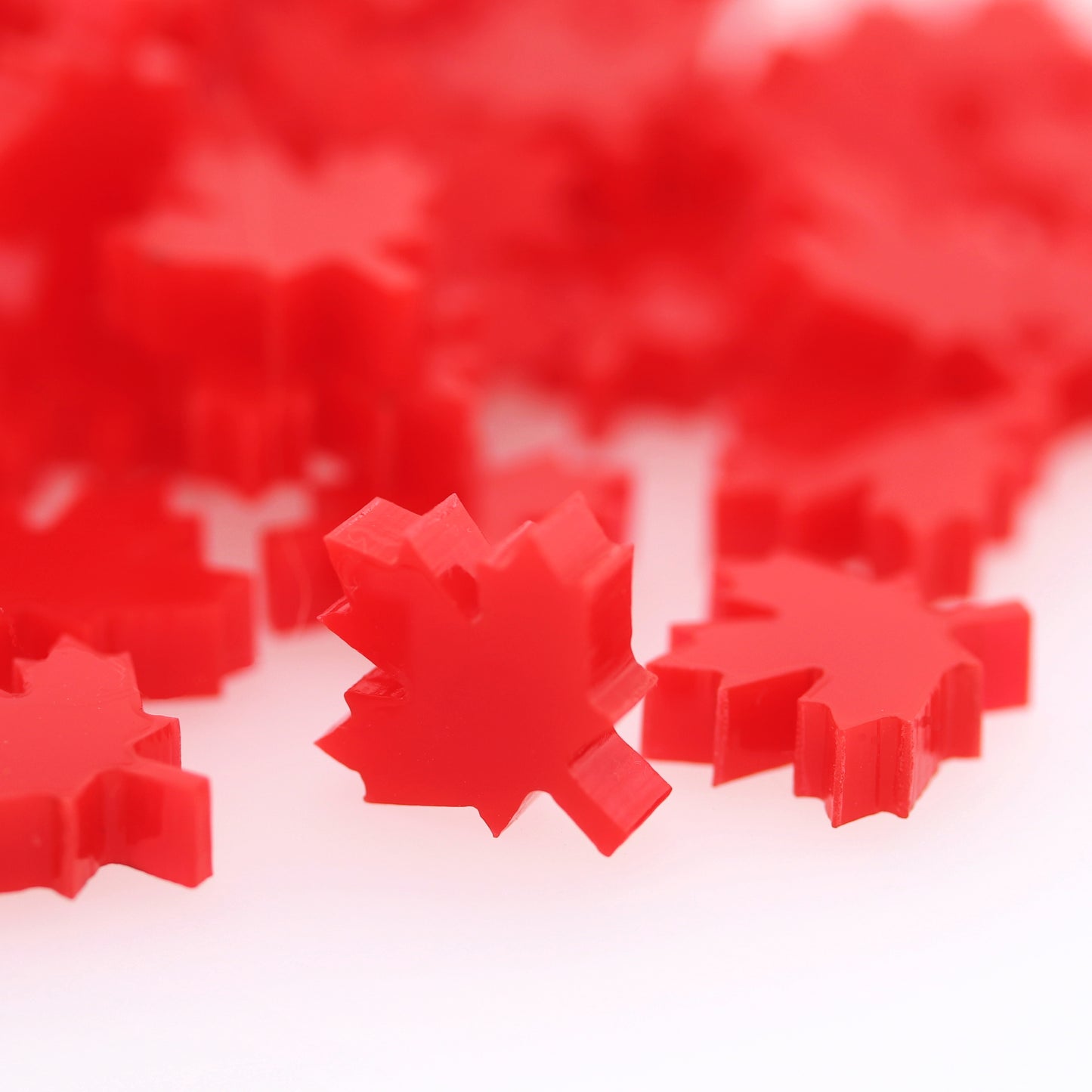 red maple leaf cut outs up close