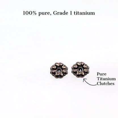 pure titanium petal earring backs