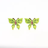 Butterfly-shaped earrings on a white background