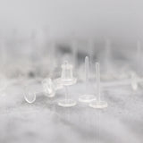 Earring Findings, Plastic Post (with Rubber Earring Backs)
