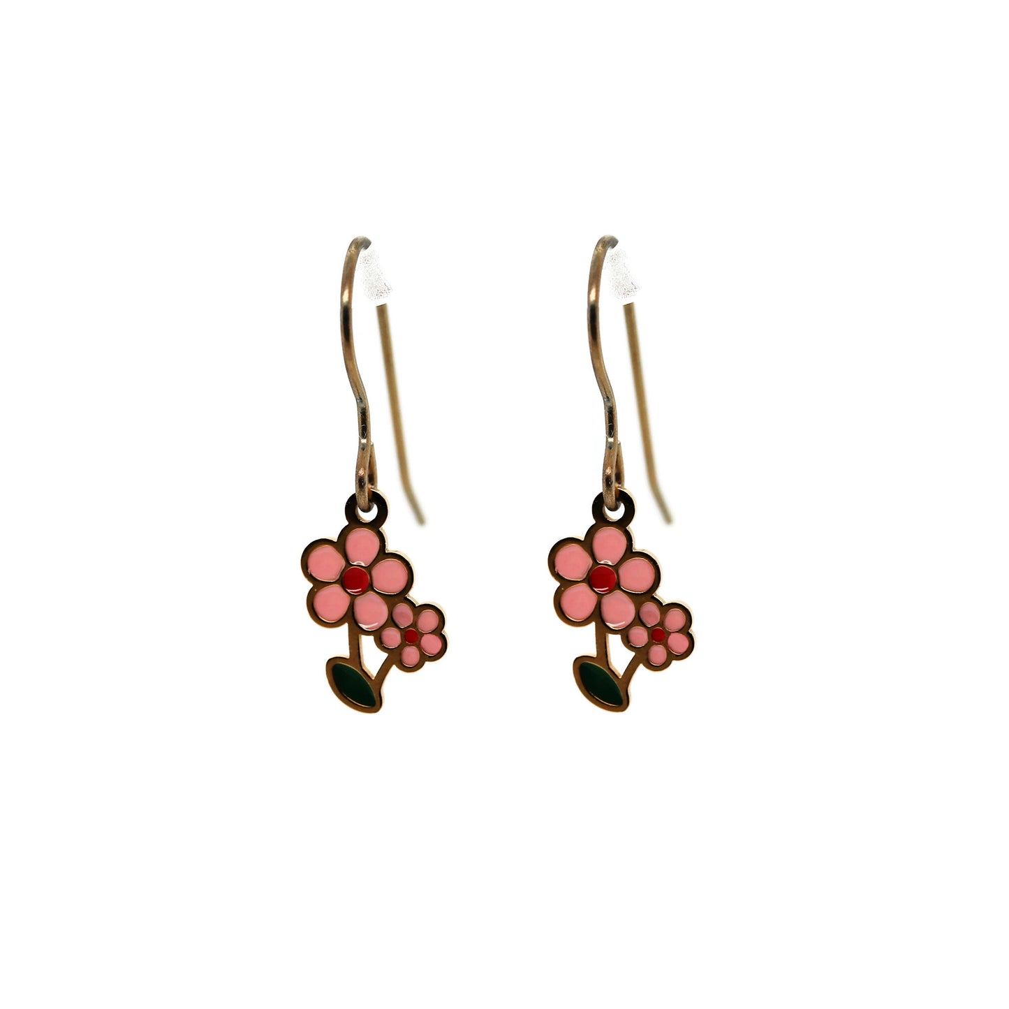 Dainty Pink Flowers Dangle Earrings