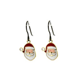 Santa face earrings on a white background