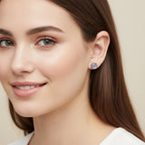 Coffret cadeau de boucles d'oreilles à tige en rose noire, opalescente et druzy 10 mm