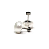 Boucles d'oreilles à tige en coquillage cabochon (demi-rond), 8 mm, 10 mm