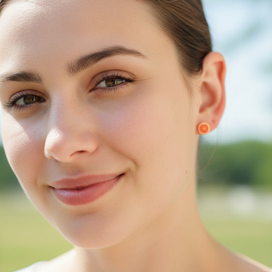 Orange Slice Stud Earrings