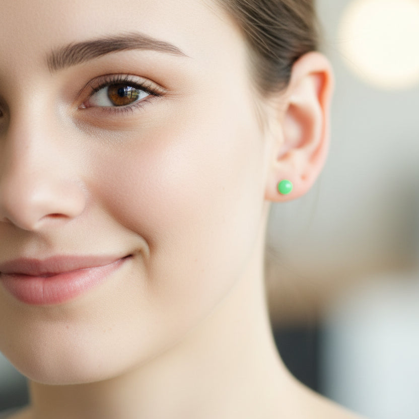 Neon Dainty Cabochon Stud Earrings