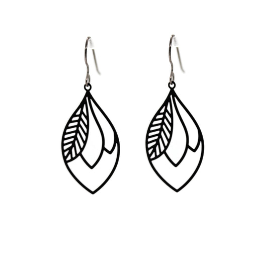 Leaf Teardrop Design Dangle Earrings