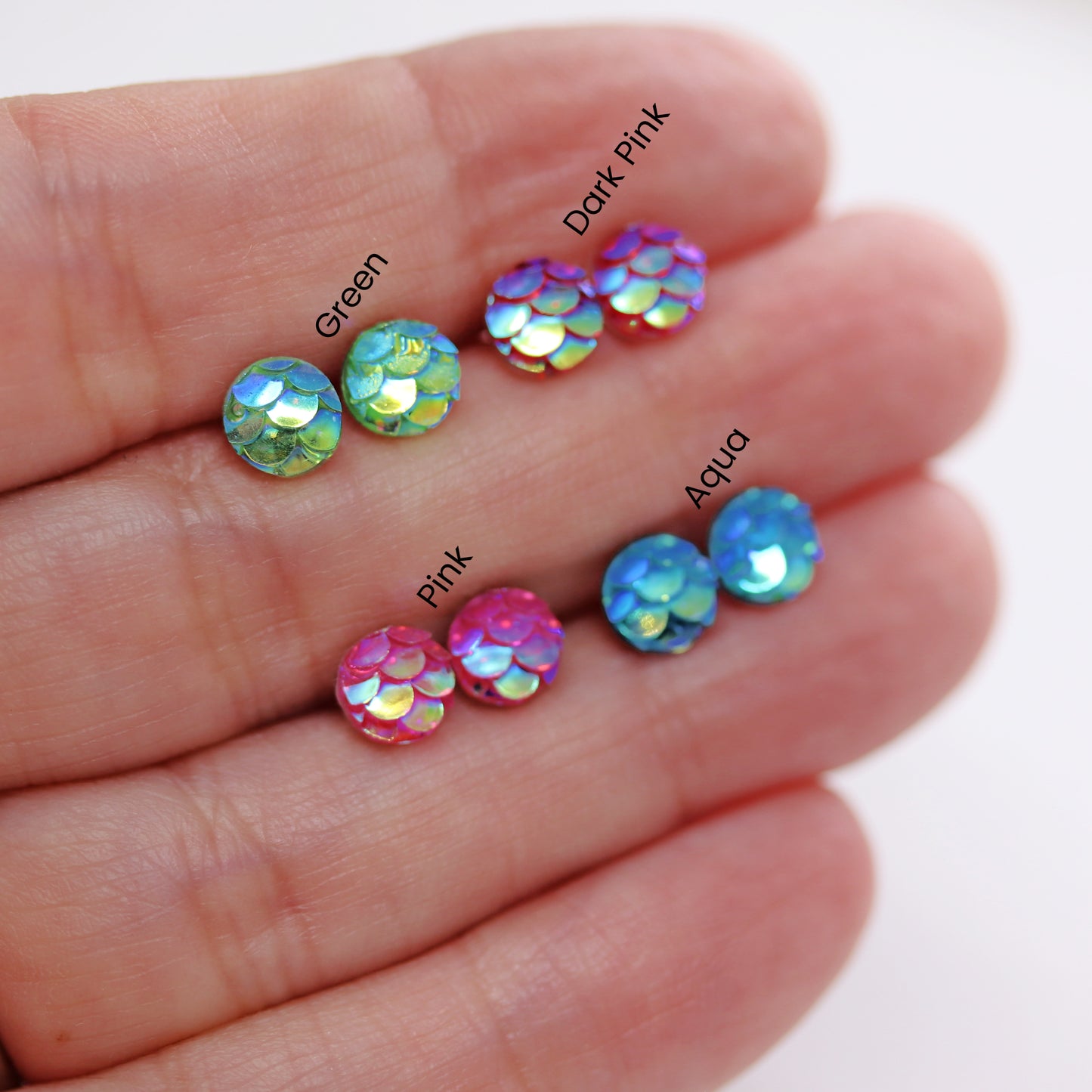 Mini Mermaid Scale Stud Earrings