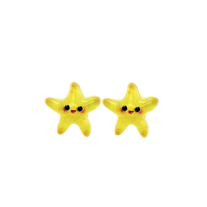 Boucles d'oreilles coccinelle avec tige en plastique ou clip invisible en métal, 9 mm