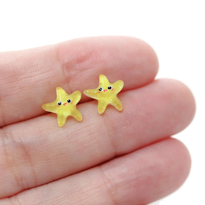 Boucles d'oreilles coccinelle avec tige en plastique ou clip invisible en métal, 9 mm