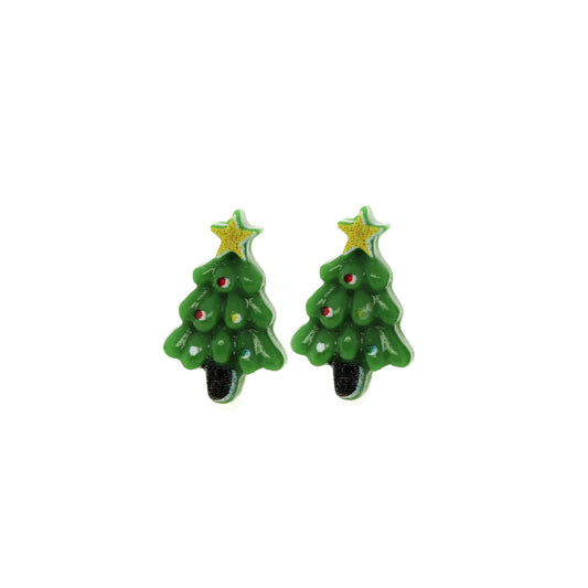 Tree With Star Stud Earrings