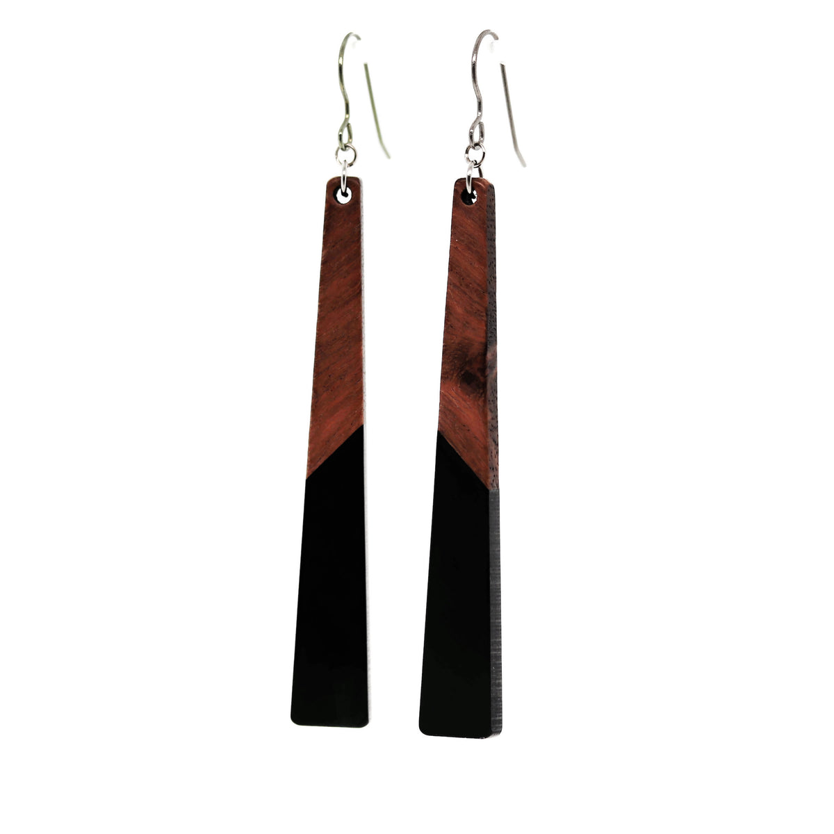 Boucles d'oreilles pendantes à barre conique en relief