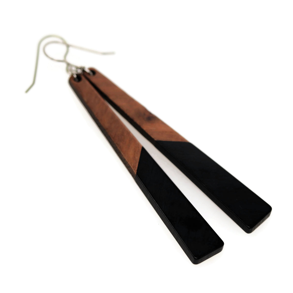 Boucles d'oreilles pendantes à barre conique en relief