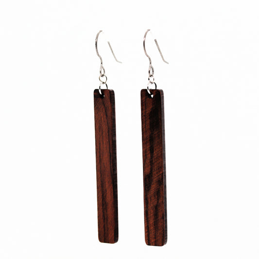 Boucles d'oreilles pendantes à barre conique en relief