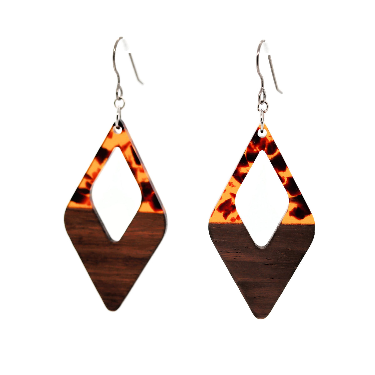 Boucles d'oreilles pendantes à barre conique en relief