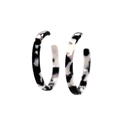 Boucles d'oreilles créoles en acrylique à clipser invisibles pour oreilles non percées, 32 mm
