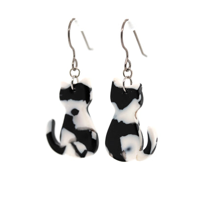 Acrylic Cat Dangle Earrings - 5 Colors
