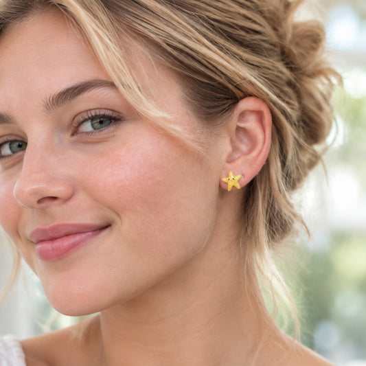 Boucles d'oreilles coccinelle avec tige en plastique ou clip invisible en métal, 9 mm