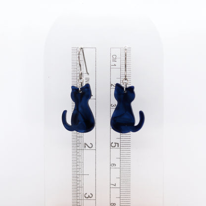 Acrylic Cat Dangle Earrings - 5 Colors