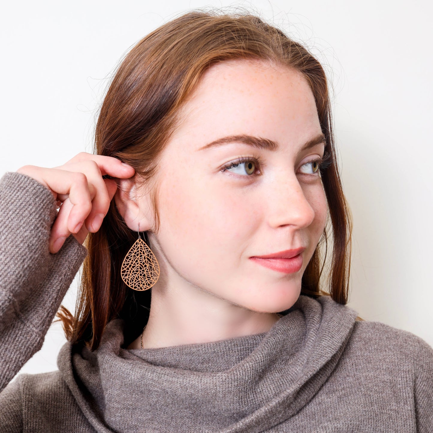 Filigree Leaf Teardrop Dangle Earrings, 16 Colors