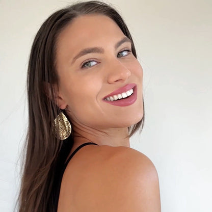 Lace Filigree Teardrop Dangle Earrings - 12 Colors