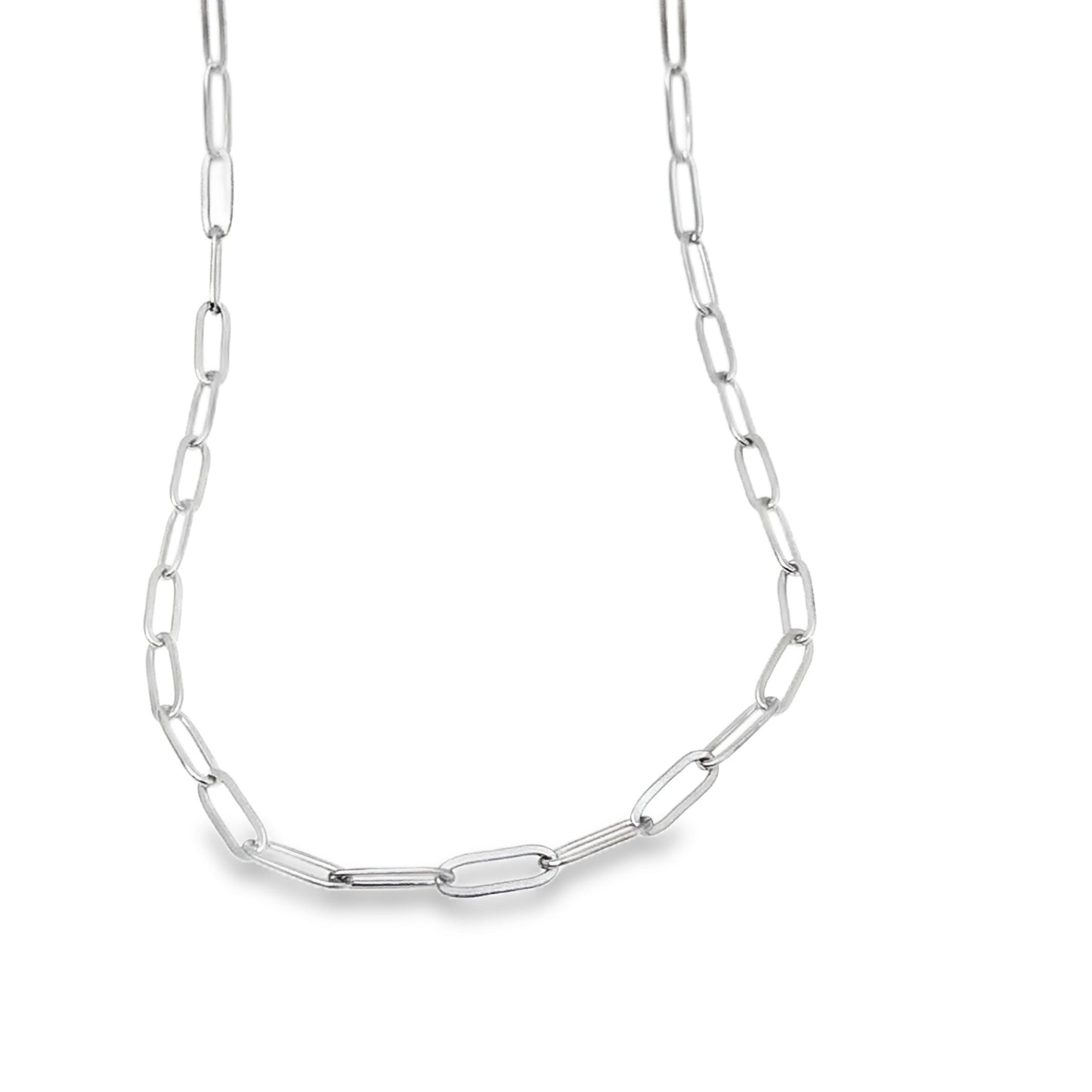 silver color paperclip necklace